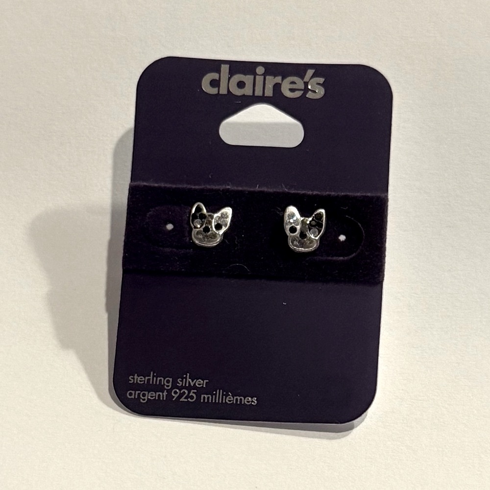 Sterling silver new dog earrings #30